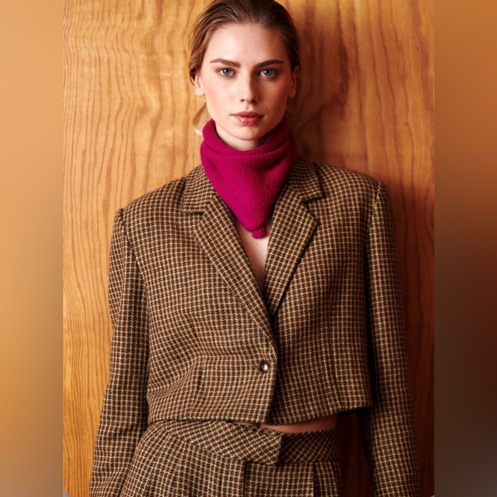 FRNCH Serena Cropped Wool Blazer